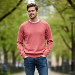 J. Crew Men’s Linen Cotton Blend Lightweight Crew Neck Sweater, Size Medium